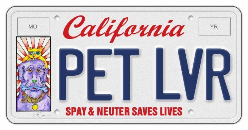 CA Pet Lover Plate